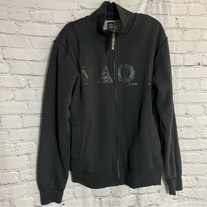 NWT New Maui And Sons Black Zip Sweatshirt Sweater Size L